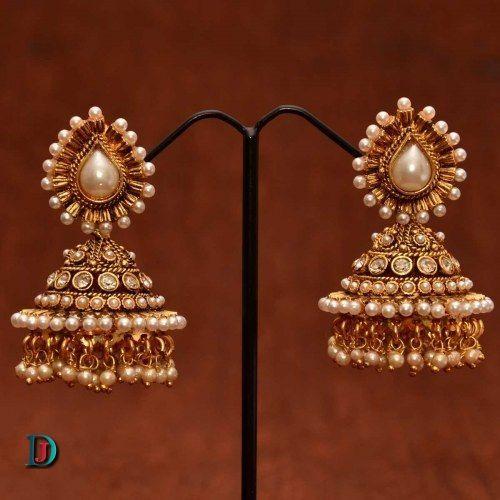 New and Latest Design of Rajasthani Desi gold kundan kaan-jhoomariya 