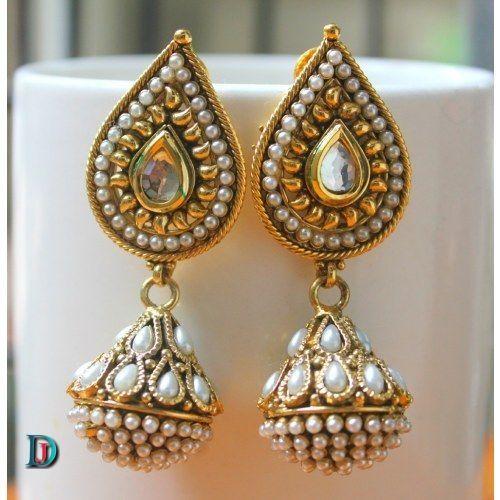 New and Latest Design of Rajasthani Desi gold kundan kaan-jhoomariya 