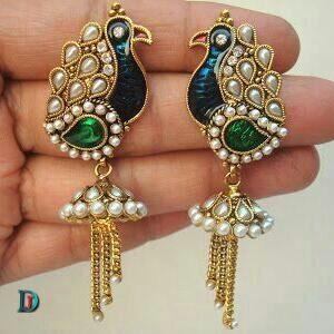 New and Latest Design of Rajasthani Desi gold kundan kaan-jhoomariya 