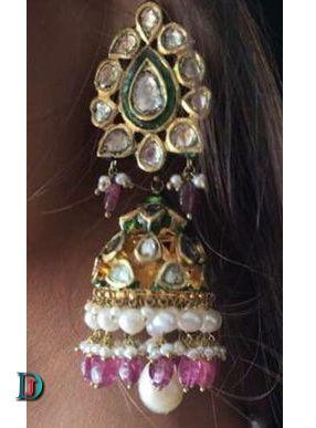 New and Latest Design of Rajasthani Desi gold kundan kaan-jhoomariya 