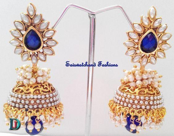 New and Latest Design of Rajasthani Desi gold kundan kaan-jhoomariya 