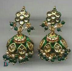 New and Latest Design of Rajasthani Desi gold kundan kaan-jhoomariya 