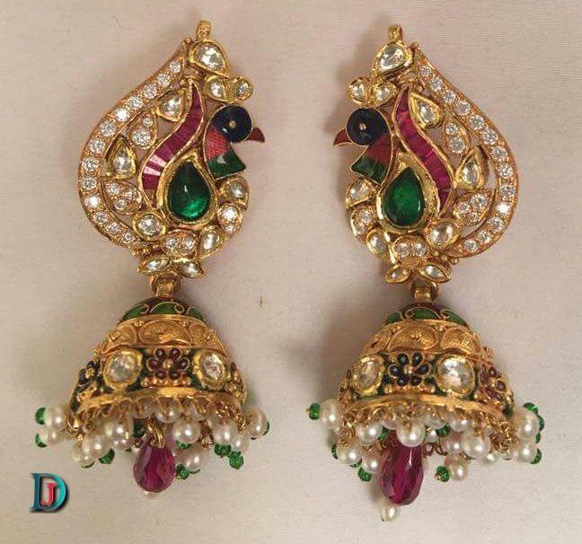 New and Latest Design of Rajasthani Desi gold kundan kaan-jhoomariya 