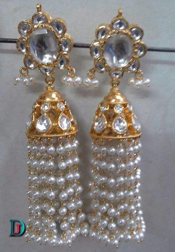 New and Latest Design of Rajasthani Desi gold kundan kaan-jhoomariya 