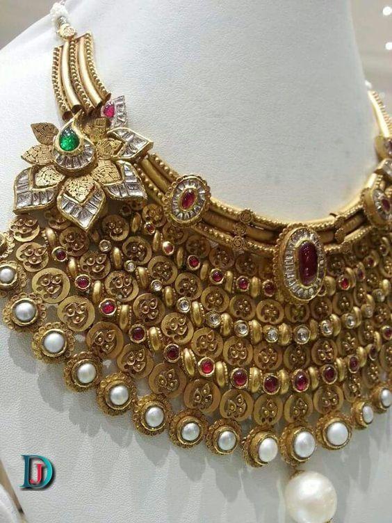 New and Latest Design of Rajasthani Desi gold kundan Jodha-Haar 