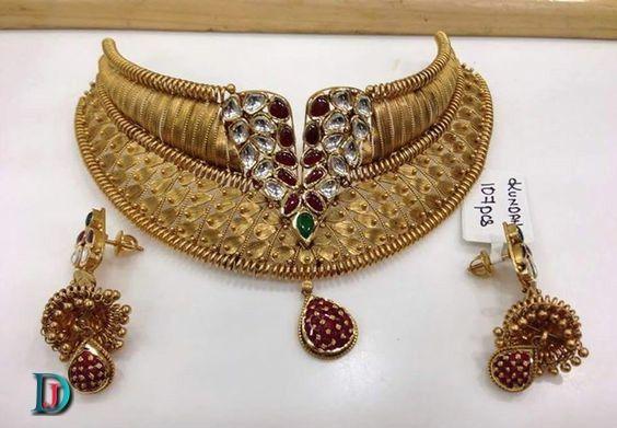 New and Latest Design of Rajasthani Desi gold kundan Jodha-Haar 