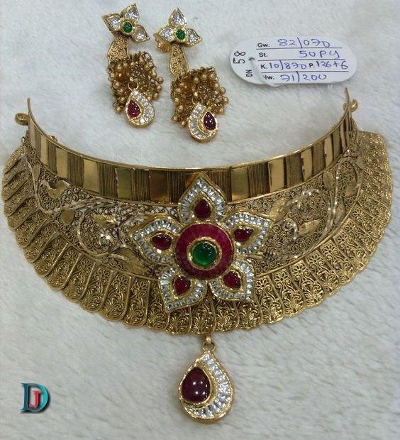 New and Latest Design of Rajasthani Desi gold kundan Jodha-Haar 
