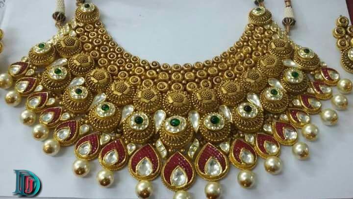New and Latest Design of Rajasthani Desi gold kundan Jodha-Haar 
