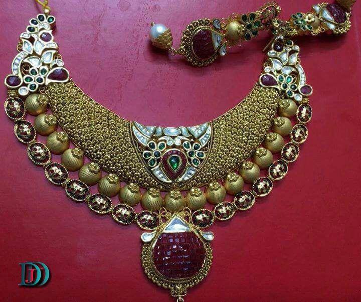 New and Latest Design of Rajasthani Desi gold kundan Jodha-Haar 