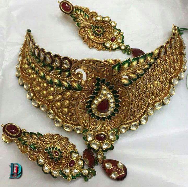 New and Latest Design of Rajasthani Desi gold kundan Jodha-Haar 