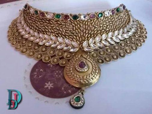 New and Latest Design of Rajasthani Desi gold kundan Jodha-Haar 