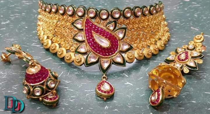 New and Latest Design of Rajasthani Desi gold kundan Jodha-Haar 