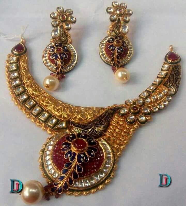 New and Latest Design of Rajasthani Desi gold kundan Jodha-Haar 