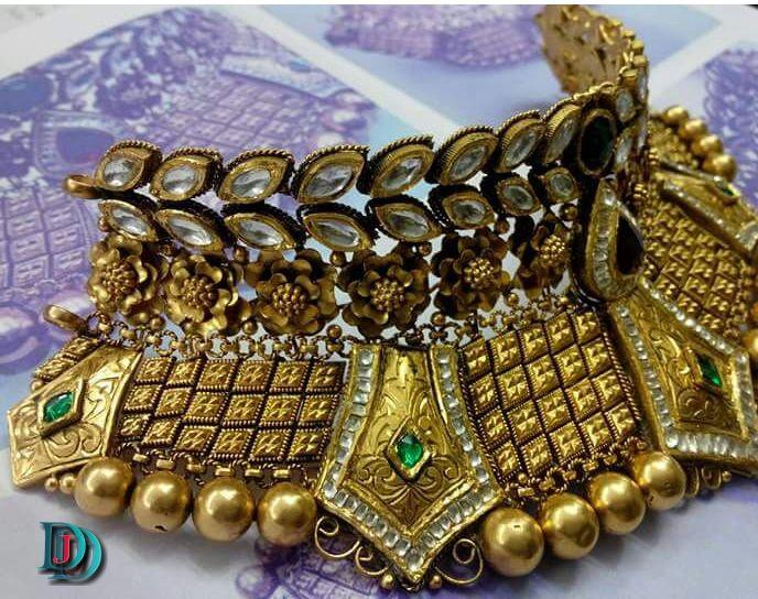 New and Latest Design of Rajasthani Desi gold kundan Jodha-Haar 