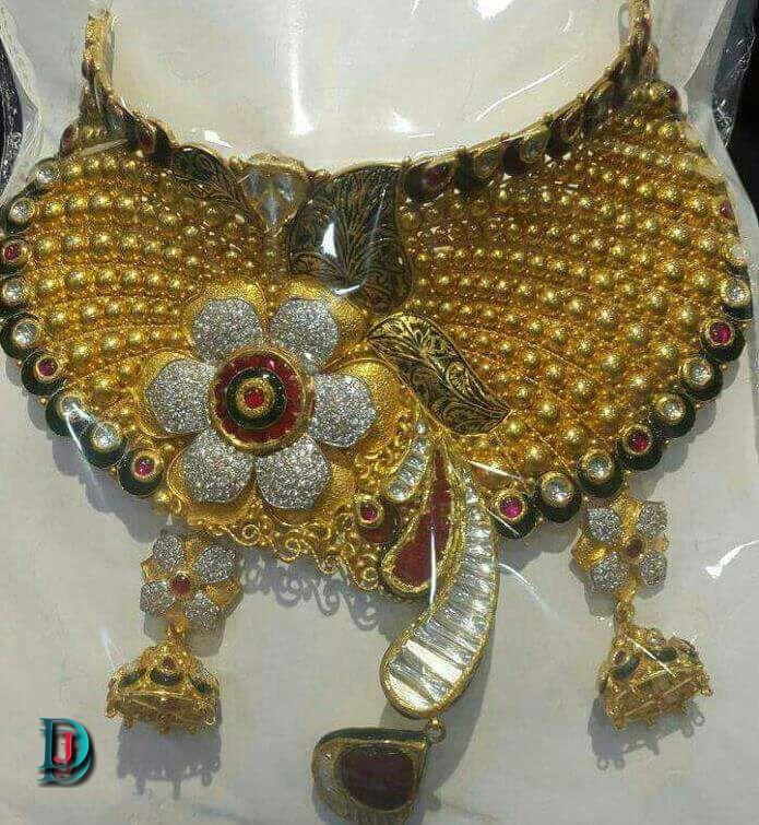 New and Latest Design of Rajasthani Desi gold kundan Jodha-Haar 
