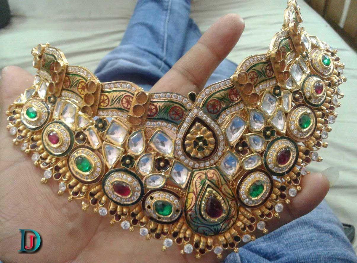 New and Latest Design of Rajasthani Desi gold kundan Jodha-Haar 