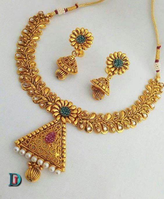 New and Latest Design of Rajasthani Desi gold kundan Necklace 