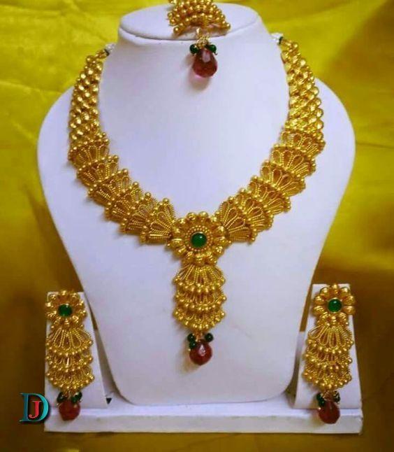 New and Latest Design of Rajasthani Desi gold kundan Necklace 