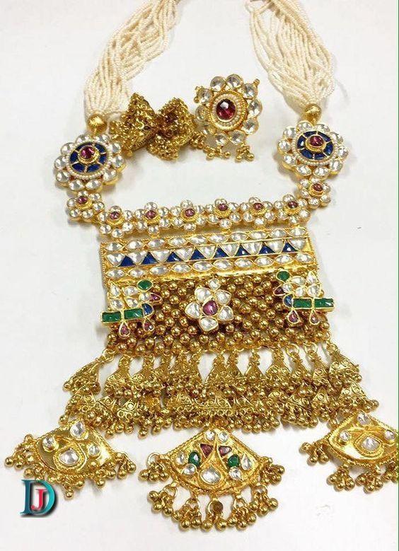 New and Latest Design of Rajasthani Desi gold kundan Necklace 