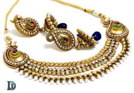 New and Latest Design of Rajasthani Desi gold kundan Necklace 