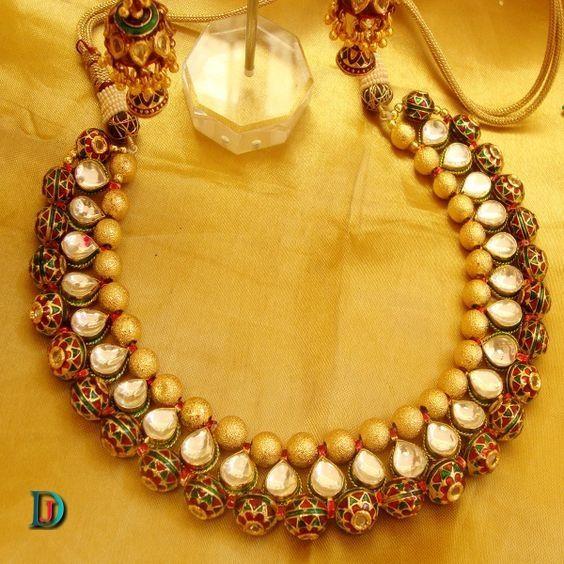 New and Latest Design of Rajasthani Desi gold kundan Necklace 