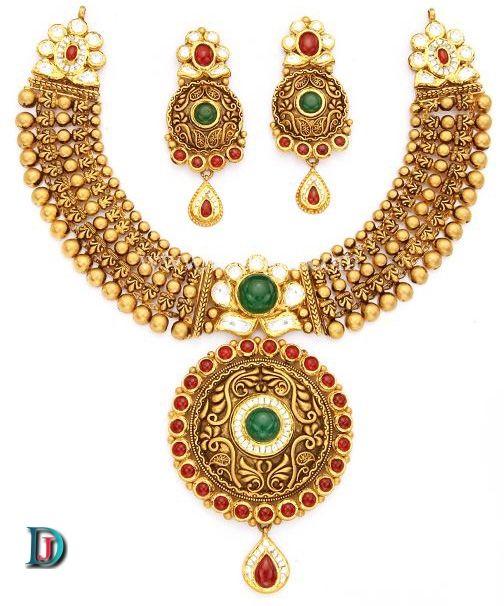 New and Latest Design of Rajasthani Desi gold kundan Necklace 