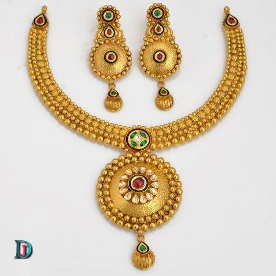 New and Latest Design of Rajasthani Desi gold kundan Necklace 