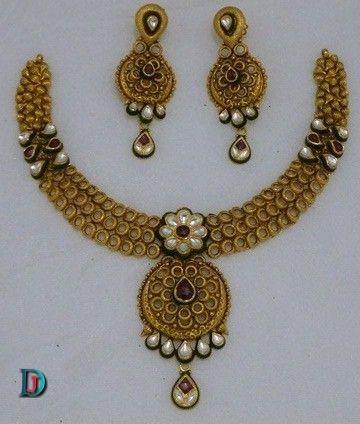 New and Latest Design of Rajasthani Desi gold kundan Necklace 