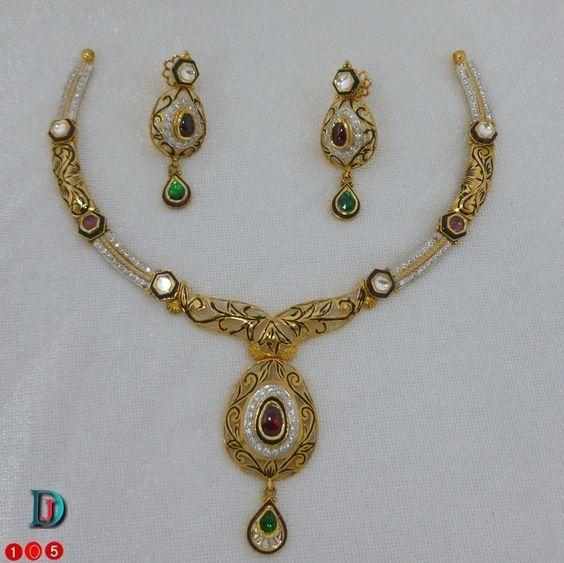 New and Latest Design of Rajasthani Desi gold kundan Necklace 