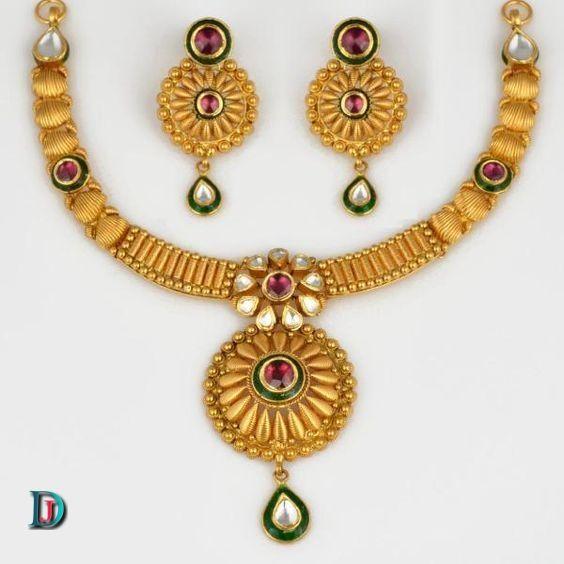 New and Latest Design of Rajasthani Desi gold kundan Necklace 