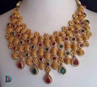 New and Latest Design of Rajasthani Desi gold kundan Necklace 