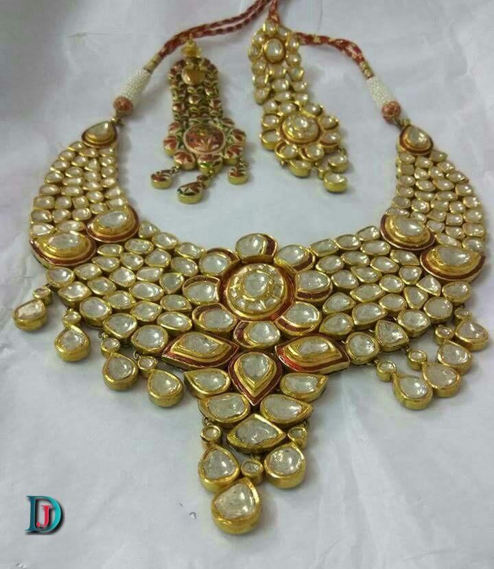 New and Latest Design of Rajasthani Desi gold kundan Necklace 