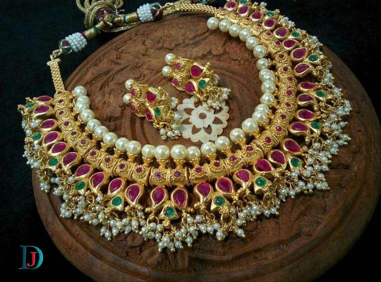 New and Latest Design of Rajasthani Desi gold kundan Necklace 