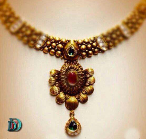 New and Latest Design of Rajasthani Desi gold kundan Necklace 