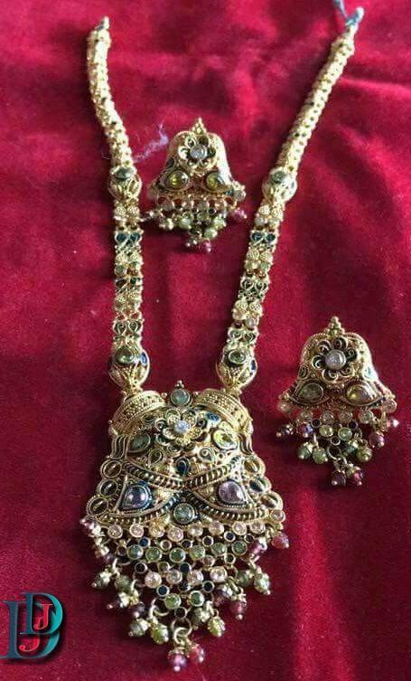 New and Latest Design of Rajasthani Desi gold kundan Necklace 