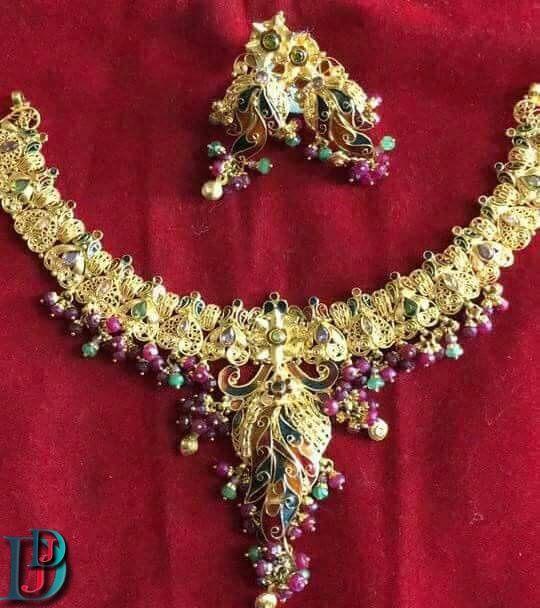 New and Latest Design of Rajasthani Desi gold kundan Necklace 