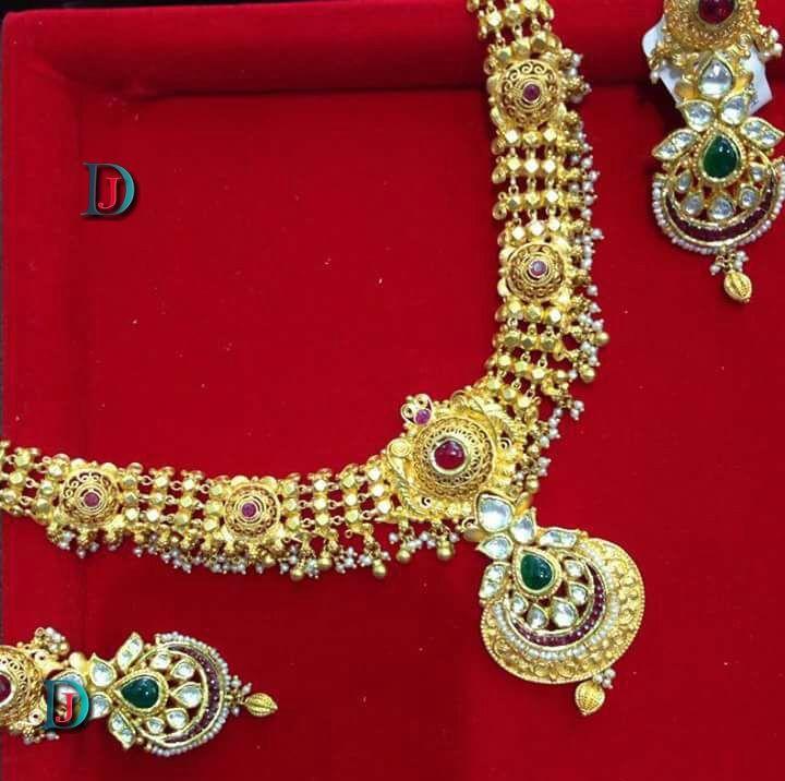 New and Latest Design of Rajasthani Desi gold kundan Necklace 