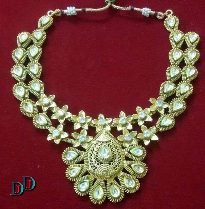 New and Latest Design of Rajasthani Desi gold kundan Necklace 