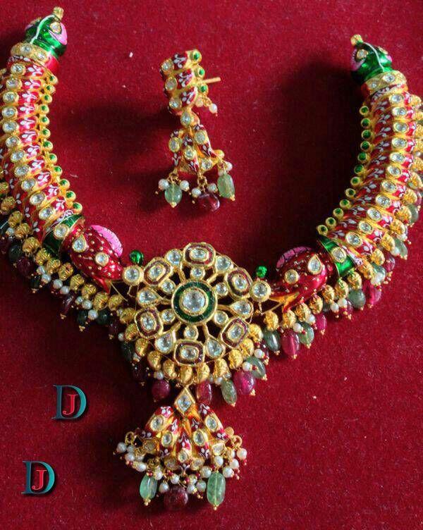 New and Latest Design of Rajasthani Desi gold kundan Necklace 