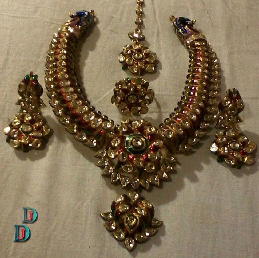 New and Latest Design of Rajasthani Desi gold kundan Necklace 