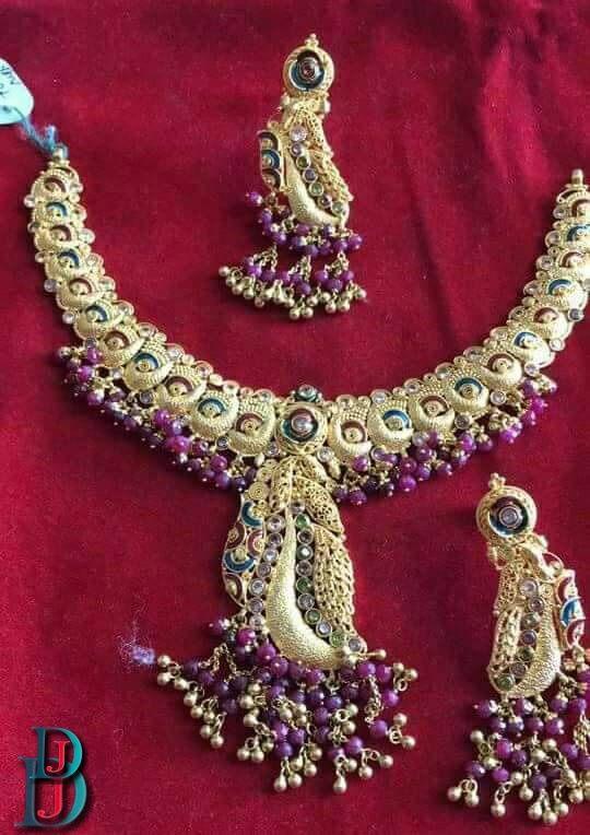 New and Latest Design of Rajasthani Desi gold kundan Necklace 