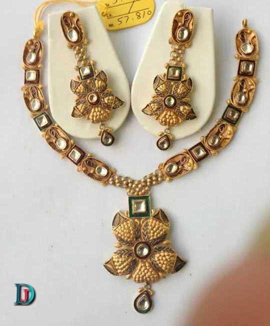 New and Latest Design of Rajasthani Desi gold kundan Necklace 