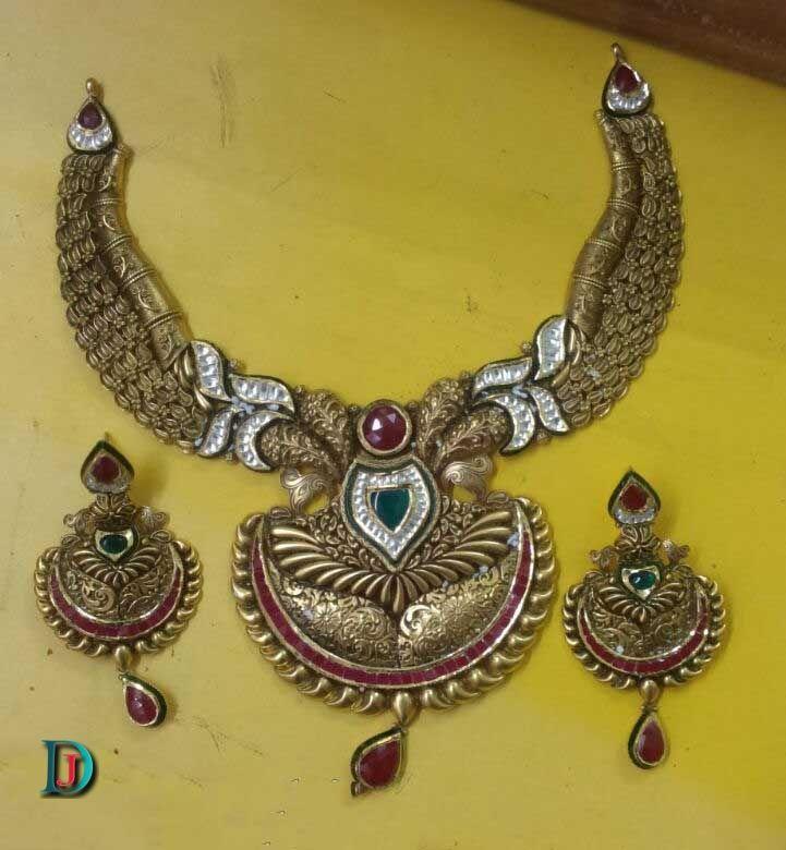 New and Latest Design of Rajasthani Desi gold kundan Necklace 