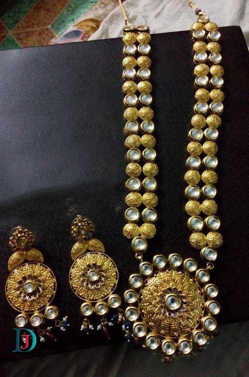 New and Latest Design of Rajasthani Desi gold kundan Necklace 