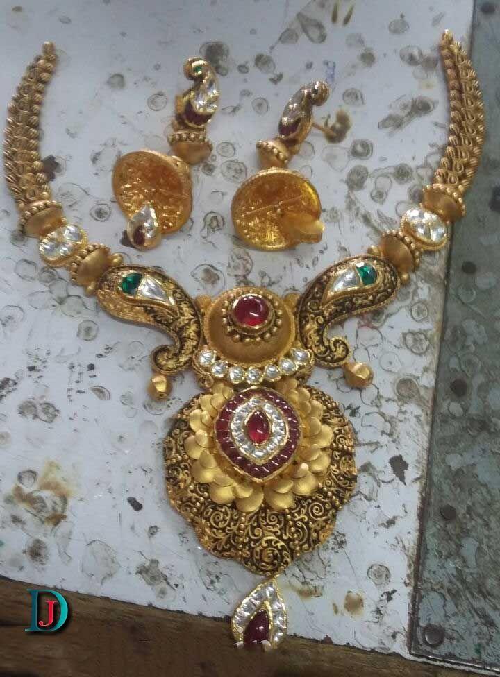 New and Latest Design of Rajasthani Desi gold kundan Necklace 