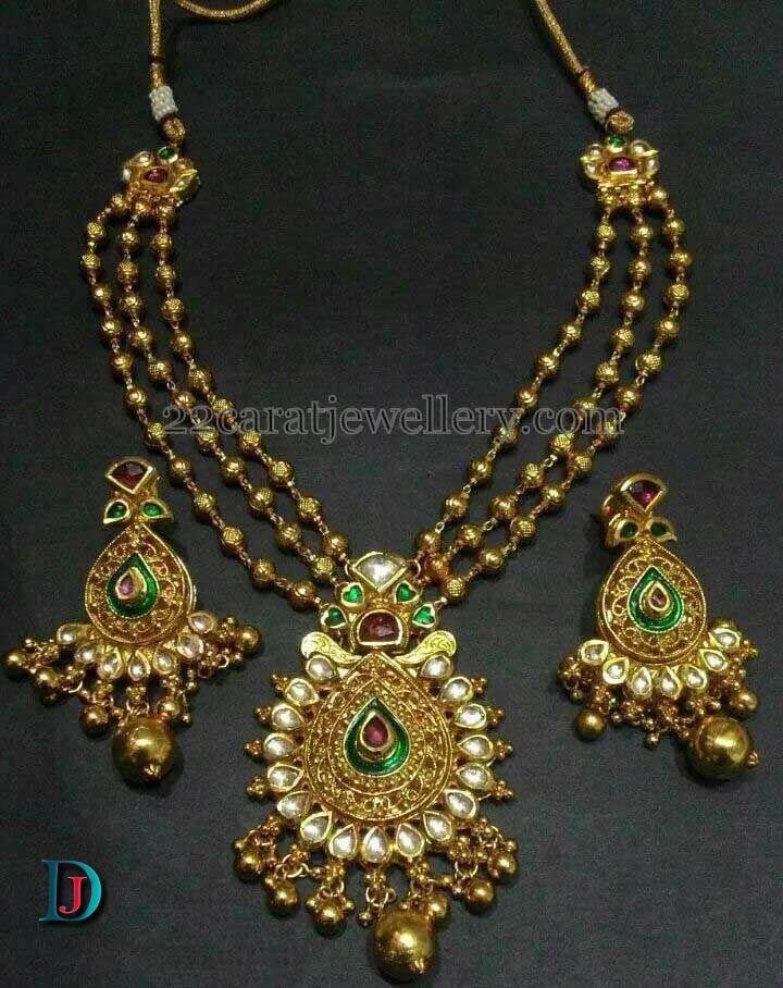 New and Latest Design of Rajasthani Desi gold kundan Necklace 