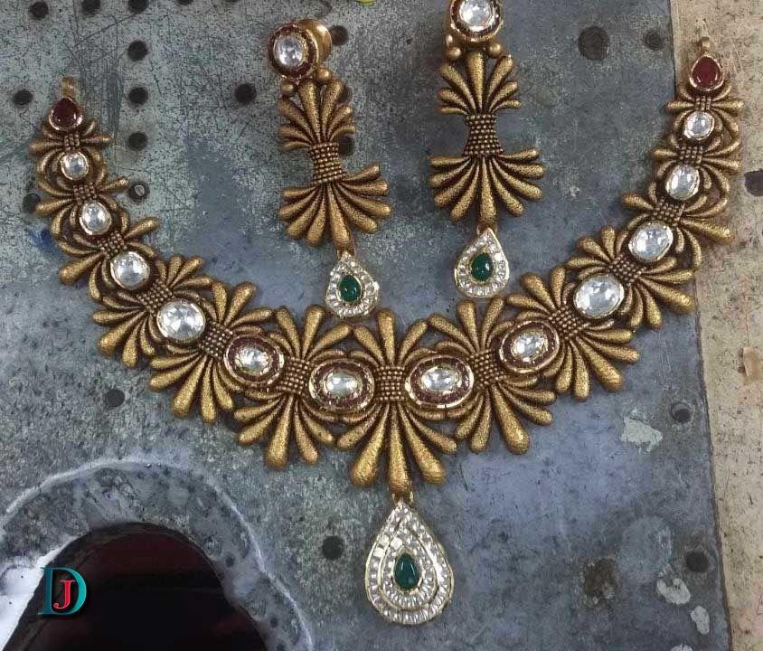 New and Latest Design of Rajasthani Desi gold kundan Necklace 