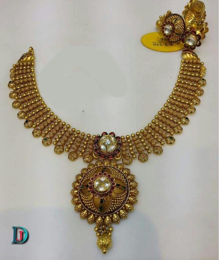 New and Latest Design of Rajasthani Desi gold kundan Necklace 