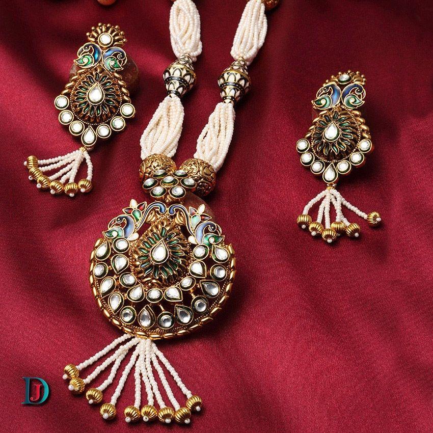 New and Latest Design of Rajasthani Desi gold kundan Necklace 