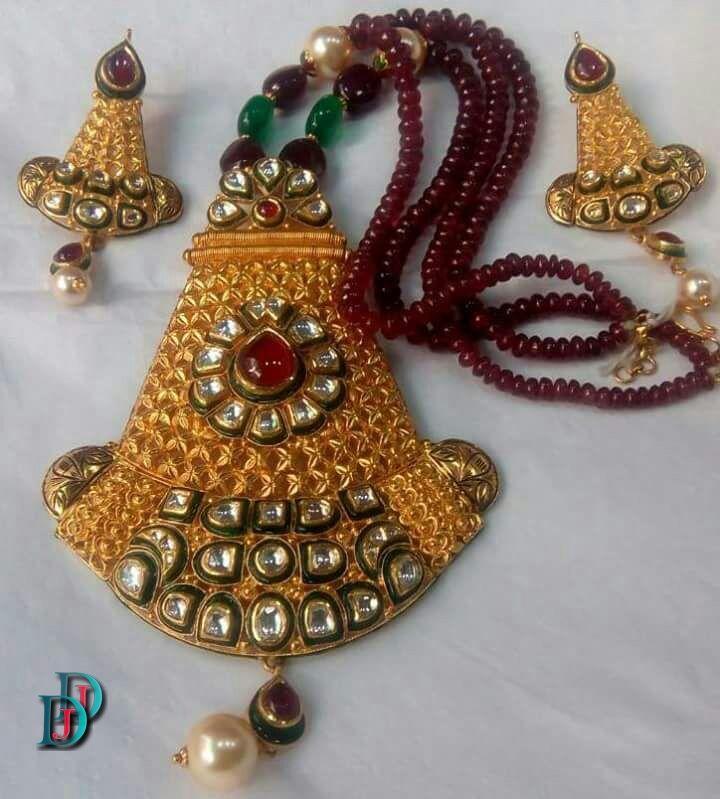 New and Latest Design of Rajasthani Desi gold kundan Gala-Pendal 